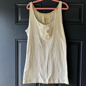 Vintage Ann Taylor Loft White Tank Top Size Large Excellent Used Condition